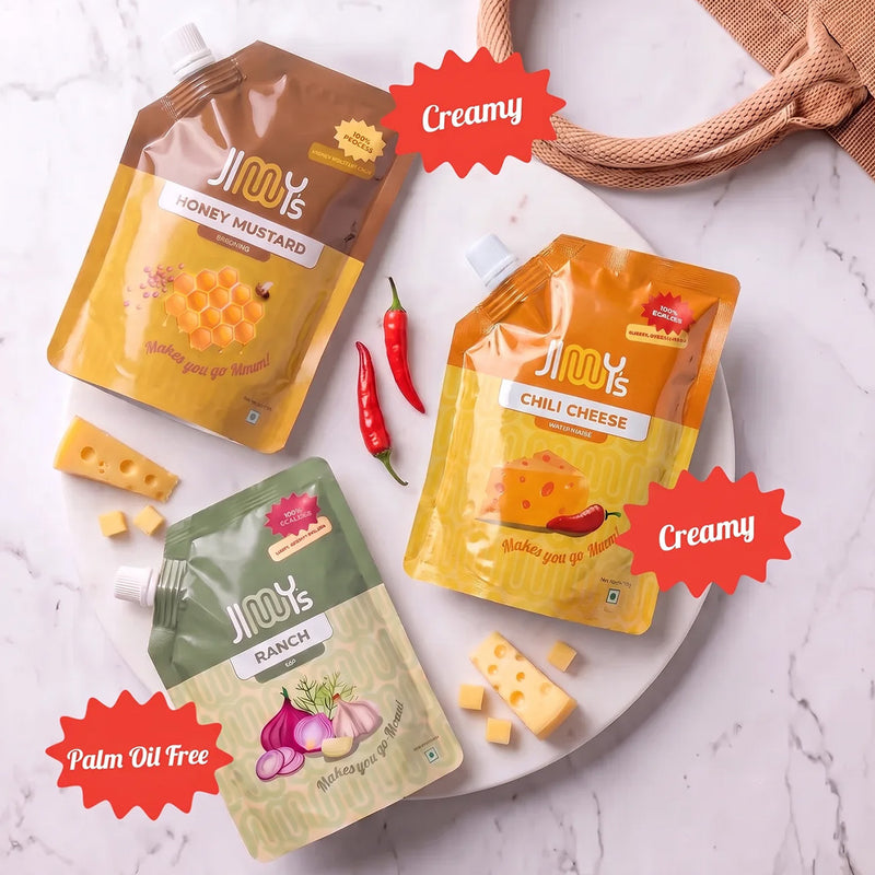 Ranch Dip +Honey Mustard + Chili  Cheese Mayo | Pack of 3 | 590 gms