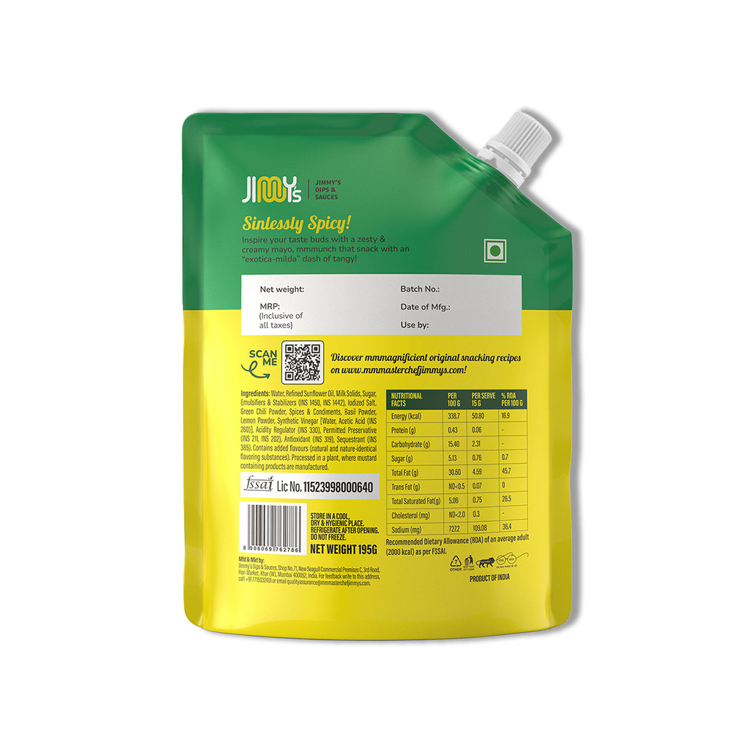 Chilli Lime Basil + Nori Seaweed Mayonnaise - 390 gms