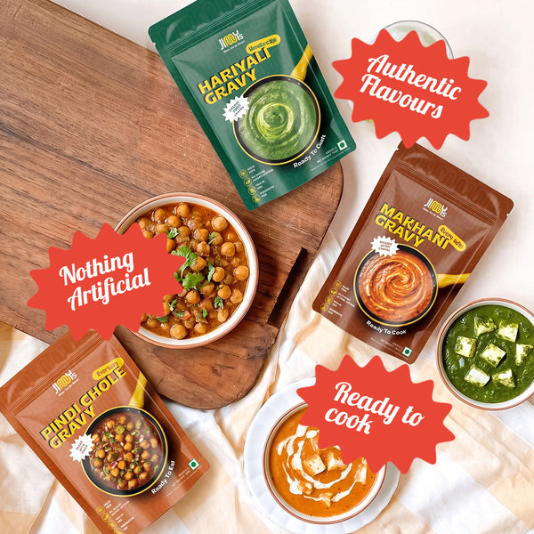 Ready to Cook: Makhani + Haryali + Chole | Pack of 3 | 650 gms